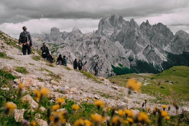 Randonneurs dans les Dolomites